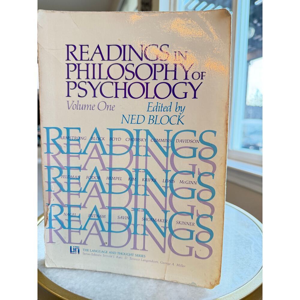 Readings in Philosophy of Psychology Vol 1 Ned Block 1980 PB